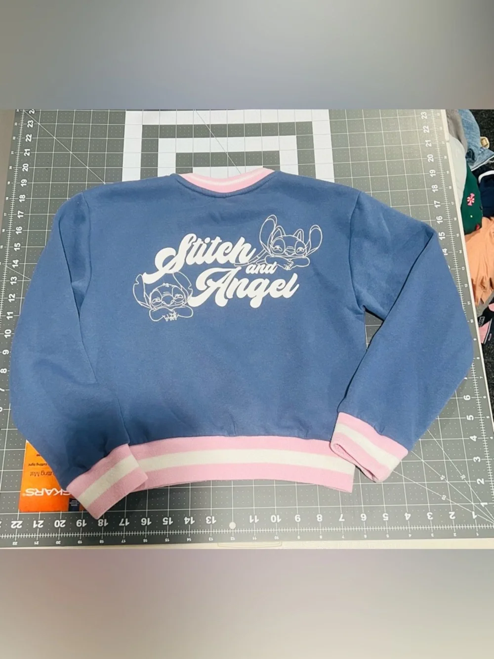 Disney Stitch Blue and Pink V-Neck Sweatshirt